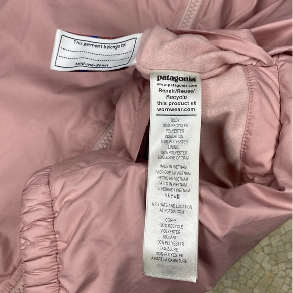 Patagonia Jacket Girls XL Stormy Mauve Full Zip Reversible Pockets 2 In 1 - Picture 7 of 13